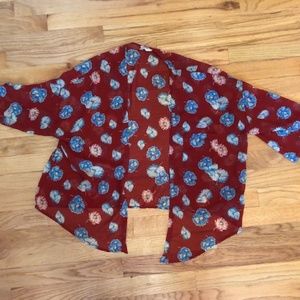 Floral see-through button up